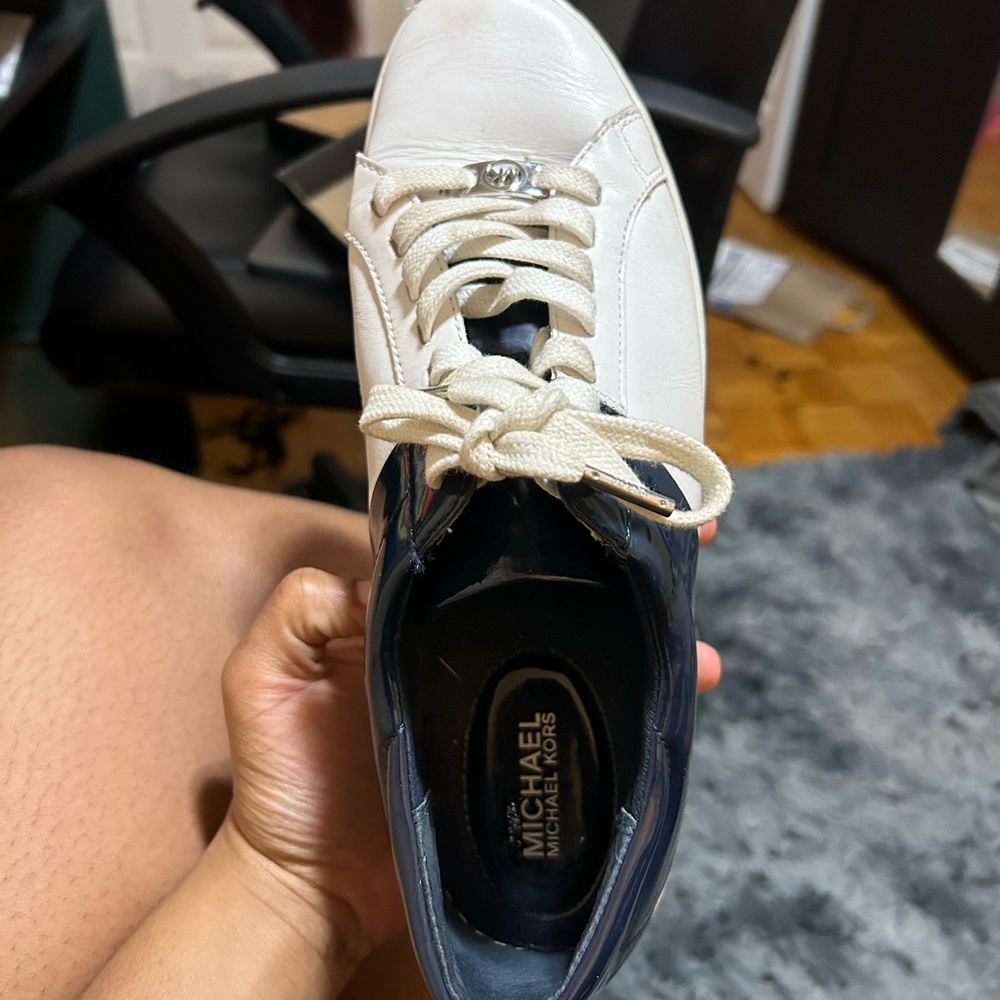 Blue and White Micheal Kors Sneakers